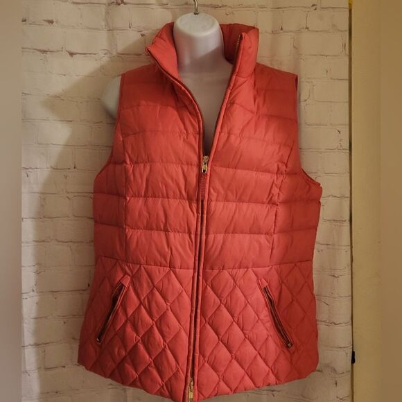 NEW Talbots Pink Quilted Real Goose Down Filled Puffer Vest Sz.Med Ret.$178 - Picture 7 of 7